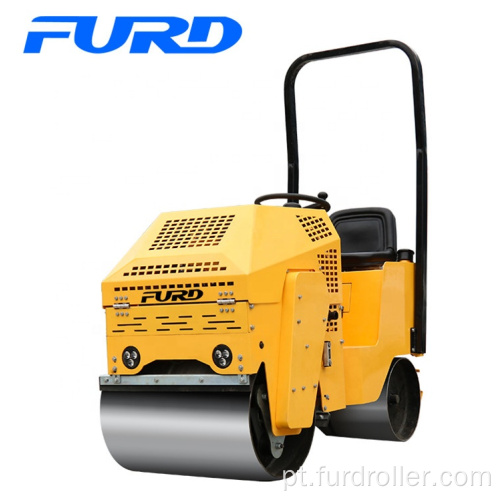 Rolo compactador vibratório pequeno do asfalto do motor 1000kg hidráulico